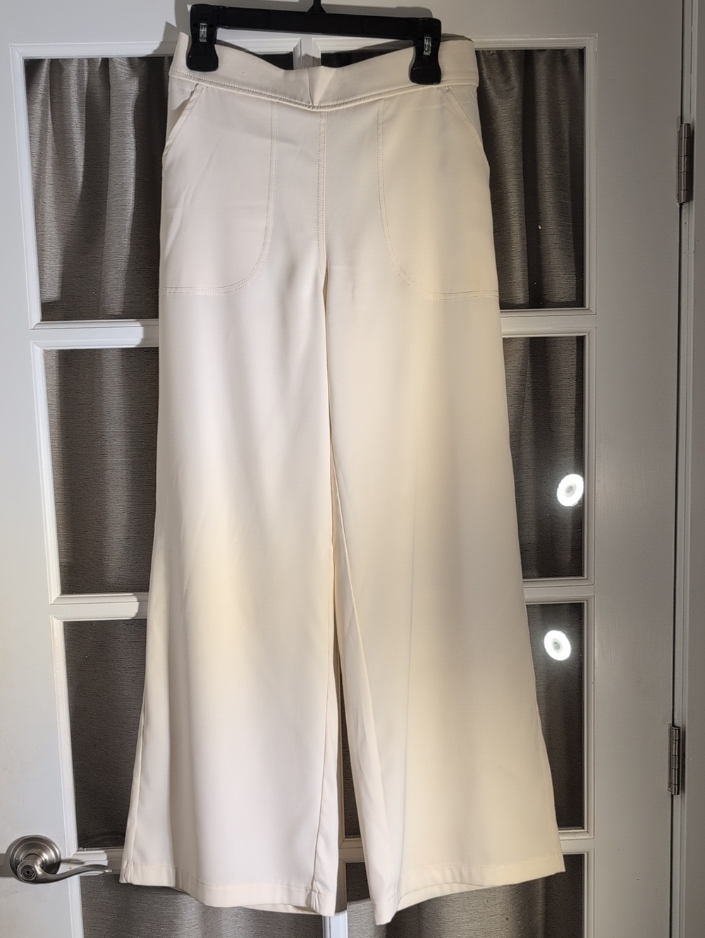 Max Studio Cream Wide-Leg High-Rise Pants